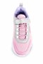 Girl's Pink Sports Shoes with Velcro Flexible Laces and Heart Pattern Sneaker - 3