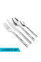 DIMA 16 Pc Stainless Steel Cutlery Set, Silver |Dinner Fork, Knife, Spoon & TeaSpoon - 4