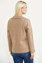 Oversize Pocketed Knitwear Jacket - Beige - 5