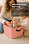 3-Piece 19Lt Toy Storage Box with Lid - Baby Kids Room Organizer Multi-Purpose Organizer Pink - 4