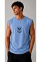 Blue Perseverance Printed Sleeveless Tshirt Men's Zero Sleeve Sportswear T-Shirt