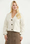 Sleeve Cuff Detailed Knitwear Cardigan - Light Beige - 3