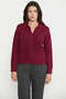 Motif Detailed Polo Collar Knit Sweater - Claret Red