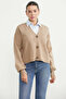 Sleeve Cuff Detailed Knitwear Cardigan - Beige