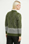 Oversize Patterned Knitwear Cardigan - Green - 6