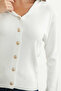 Ribbed Hooded Knit Cardigan - Bone - 5