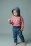 Baby Girl Floral Embroidered Hooded Sweatshirt and Jogger Jean Pants Set - 2