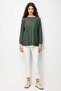 Women's Side Knit Basic Knitwear Sweater A.Green