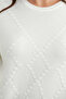 Baklava Motif Knitwear Sweater - Bone Color - 4