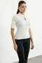 Drop Collar Short Sleeve Knitwear Sweater - Bone - 4