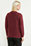 Hair Braid Motif Casual Knitwear Sweater - Burgundy - 6