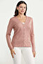 V-Neck Basic Knitwear Cardigan with Pockets - Rose - 4