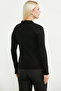 Pearl Button Detailed Motif Knitwear Sweater - Black - 5