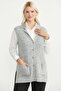 Soft Textured Knitwear Vest with Pockets - Light Gray - 2