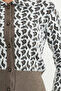 Wool Patterned Knitwear Cardigan - Milk Coffee - 5