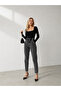 Women's High Waist Double Button Belt Drawstring Mom Jeans Denim Pants - 2