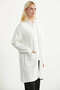 Motifed Agraf Detailed Long Knitwear Cardigan - Bone - 4