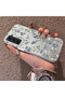 Samsung Galaxy S21 Fe Compatible Blue Flower and Ribbon Hard Phone Case, Shock Protection - 2