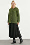 Thick Textured Wool Knitwear Jacket - Khaki - 3