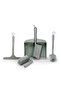 5-Piece Cleaning Set – Mini Dustpan & Broom with Comb Teeth, Dish Scrub Brush with Scraper