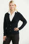 Shawl Collar Buttoned Knitwear Jacket - Black - 3