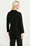 Woolen Long Knitwear Jacket with Metal Button Detail - Black - 6