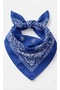 100% Cotton Ethnic Patterned Saks Blue Women's Bandana