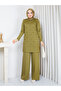 Cold Yarn Self-Star Patterned Tunic Pants Set