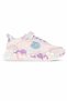 Girl's Powder Heart Detailed Velcro Elastic Laced Casual Sports Shoes