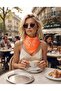 100% Cotton Ethnic Patterned Orange Women's Bandana - 2