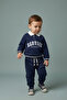 Boys' Polo Collar College Printed Cargo Pocket Tracksuit Set - 2