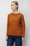 Women's Crew Neck Embroidered Wool Sweater Cinnamon