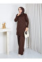 Cold Yarn Self-Star Patterned Tunic Pants Set - 3