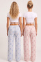 Salmon Blue 2-Piece Bow Patterned Soft Touch Winter Knitted Single Bottom Pajama Bottoms 8074 - 4