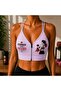 Ribbed Patterned Zippered Sports Bra with Removable Pads Gym Pattern Sports Bustier