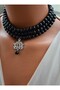 Necklace - Black - - 4