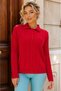 Polo Neck Buttoned Hair Knit Patterned Long Sleeve Slim Knitwear Sweater Aw26Kz00043