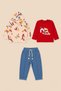 Baby Boy Hooded Zippered Cardigan Ribbed Pants 3-Piece Set - 2