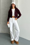 Metal Zipper Hooded Crop Sweatshirt Cardigan - 6