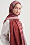 Seraye Pattern Norena Wool Shawl Burgundy - 2