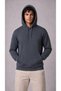 Men's Smoked Hooded Sweatshirt 3 Thread Soft Fabric with Side Pockets