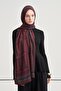 Monogram Pattern Norena Wool Shawl Plum - 2