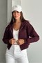 Metal Zipper Hooded Crop Sweatshirt with Hidden Pocket Cardigan - 2