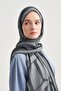 Monogram Pattern Norena Wool Shawl Dark Petrol - 4