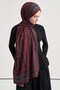 Monogram Pattern Norena Wool Shawl Plum