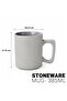 Stoneware ZOE 4PCS Mug Set | 385 ML Grey Coffee Mug Set - 6