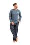 Men's Indigo Long Sleeve Pajama Set 3832-S