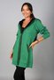Women's Hooded Geometric Striped Oversized Knitwear Cardigan with Front Zipper Pocket - 3