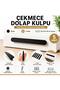 (5 Pieces) Furniture Drawer Handle Black 40 cm Plastic Wide t Oval 320-224-128 mm Compatible Cabinet Handle - 6
