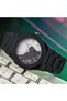 Modern Arabic Numeral Analog Wristwatch , Black Mate Fiber Band, Aura Watch, Men's Watch, Luxury Casual watch, Pearl White and Black Dial - 3
